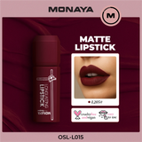 Monaya L015 Longlasting Matte Lipstick, Full Coverage, Lightweight & Moisturizing Formula, Non-Drying Velvet Matte Finish, Vegan & Cruelty-Free