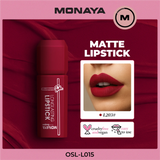Monaya L015 Longlasting Matte Lipstick, Full Coverage, Lightweight & Moisturizing Formula, Non-Drying Velvet Matte Finish, Vegan & Cruelty-Free
