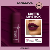 Monaya L015 Longlasting Matte Lipstick, Full Coverage, Lightweight & Moisturizing Formula, Non-Drying Velvet Matte Finish, Vegan & Cruelty-Free
