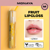 Monaya LO002 Fruit Lip Gloss, Natural Glossy Finish, Nourishing Lip Oil for Soft & Shiny Lips, Hydrating, Non-Sticky, Long-Lasting Moisture, Fruity Scent Lip Care