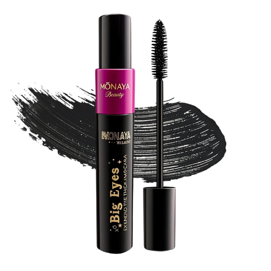 Monaya Big Eyes Lengthening Mascara, Zero-Smudge Long Wear, Black, OSL-M006