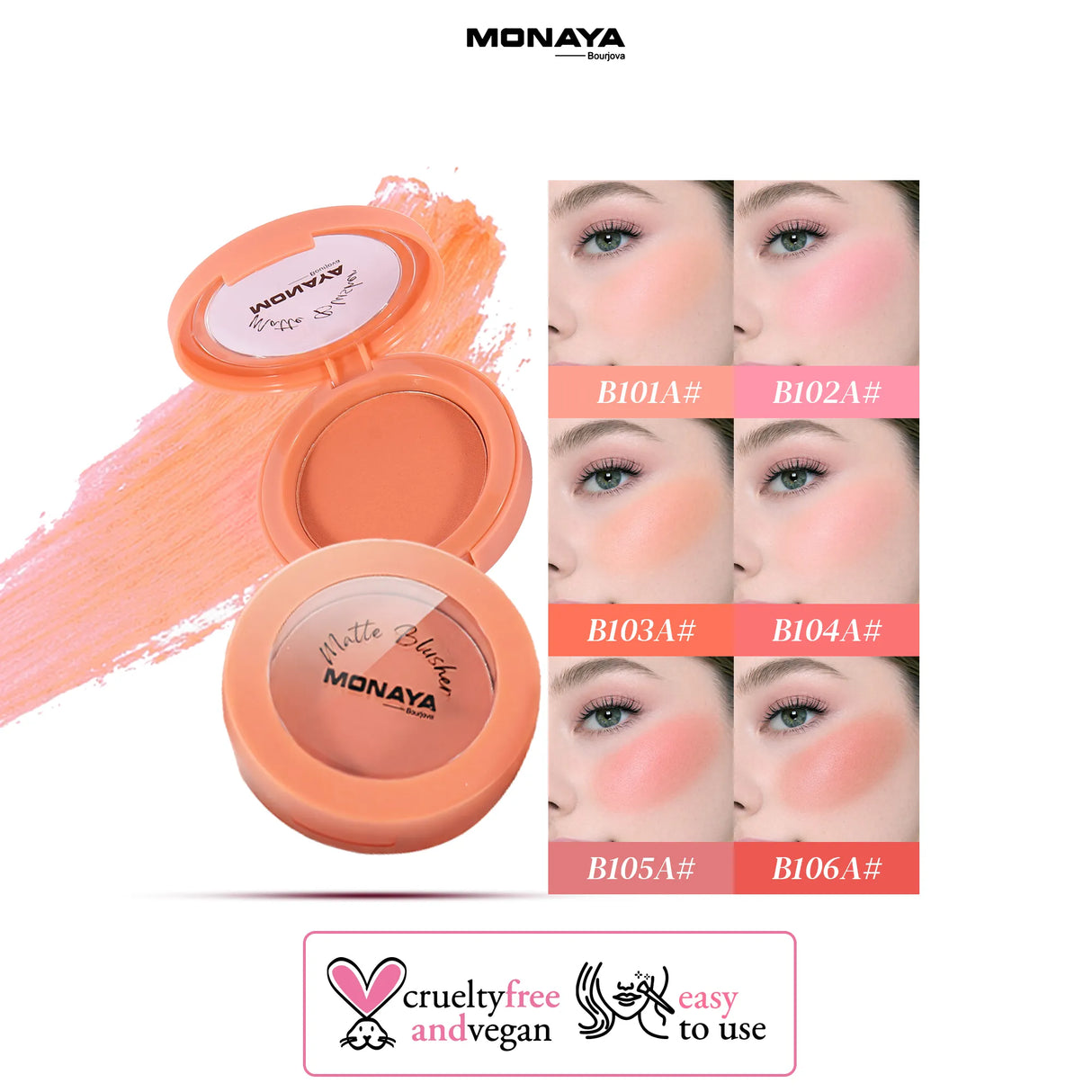 Matte Blush–Soft Matte Finish, Buildable Natural Color, Silky Easy-to-Blend, Long-Lasting - B005