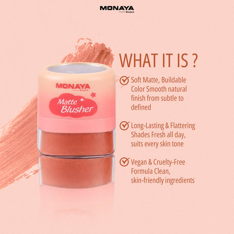 Matte Loose Blusher  – Finely Milled Powder Blush, Buildable Natural Color, Lightweight Long-Lasting Finish, Vegan & Cruelty-Free - B006