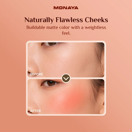 Matte Loose Blusher  – Finely Milled Powder Blush, Buildable Natural Color, Lightweight Long-Lasting Finish, Vegan & Cruelty-Free - B006