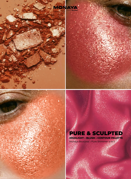 Pure Shimmer Blendable Highlight & Blush & Contour -  4 color - BHC002