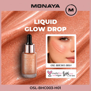 Glow Drops for Face and Body – Multi-Use Liquid Highlighter, Long-Lasting Glow - BHC003-H01