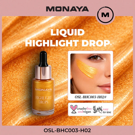 Highlight Drops for Face – Liquid Highlighter Makeup, Lightweight & Long-Lasting Finish – BHC003-H02