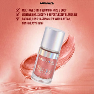 Glow, Blush & Highlight Drops for Face and Body – Liquid Glow Drops, Buildable Blush & Highlighter, Radiant Finish, Lightweight & Long-Lasting, Vegan & Cruelty-Free - BHC004-C03