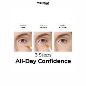 Full Cover Concealer  – High Coverage Concealer for Dark Circles & Imperfections, Long-Lasting, Lightweight - C004