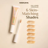 Full Cover Concealer  – High Coverage Concealer for Dark Circles & Imperfections, Long-Lasting, Lightweight - C004