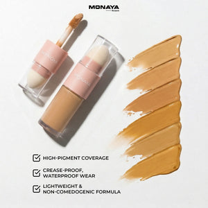 Full Cover Concealer – Long-Wear Matte Finish Liquid Concealer for Dark Circles & Blemishes – Waterproof, Crease-Proof & Vegan Formula - C005