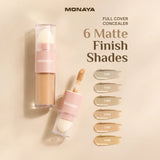 Full Cover Concealer – Long-Wear Matte Finish Liquid Concealer for Dark Circles & Blemishes – Waterproof, Crease-Proof & Vegan Formula - C005