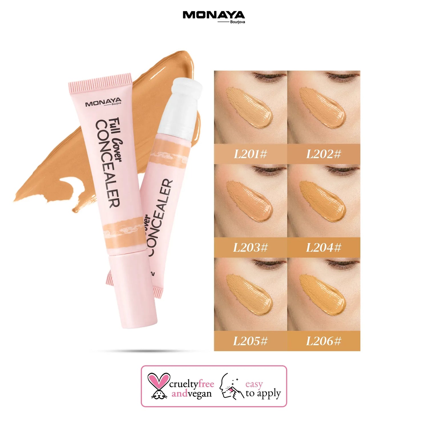 Full Cover Concealer – Waterproof Liquid Concealer for Dark Circles and Blemishes - C006