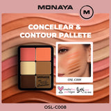 3-in-1 Face Palette – Blush, Contour & Concealer in One Compact, Smooth Creamy Formula – C008