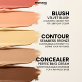 3-in-1 Face Palette – Blush, Contour & Concealer in One Compact, Smooth Creamy Formula – C008