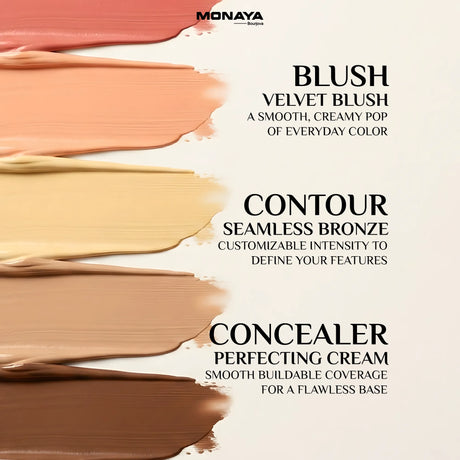 3-in-1 Face Palette – Blush, Contour & Concealer in One Compact, Smooth Creamy Formula – C008
