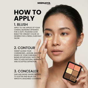 3-in-1 Face Palette – Blush, Contour & Concealer in One Compact, Smooth Creamy Formula – C008