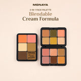 3-in-1 Face Palette – Blush, Contour & Concealer in One Compact, Smooth Creamy Formula – C008