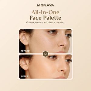 3-in-1 Face Palette – Blush, Contour & Concealer in One Compact, Smooth Creamy Formula – C008