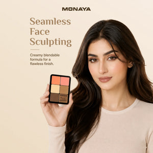 3-in-1 Face Palette – Blush, Contour & Concealer in One Compact, Smooth Creamy Formula – C008