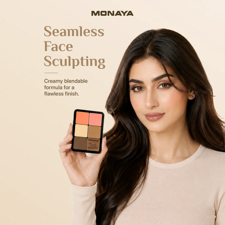 3-in-1 Face Palette – Blush, Contour & Concealer in One Compact, Smooth Creamy Formula – C008