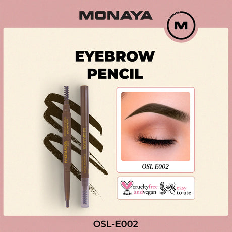 EYEBROW Pencil, Smudge-proof Chocolate Brown Eye Brow Pencil | Brow Pencil and Brush Combo | High Definition Waterproof  - E002