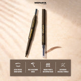 EYEBROW Pencil, Smudge-proof Chocolate Brown Eye Brow Pencil | Brow Pencil and Brush Combo | High Definition Waterproof  - E002