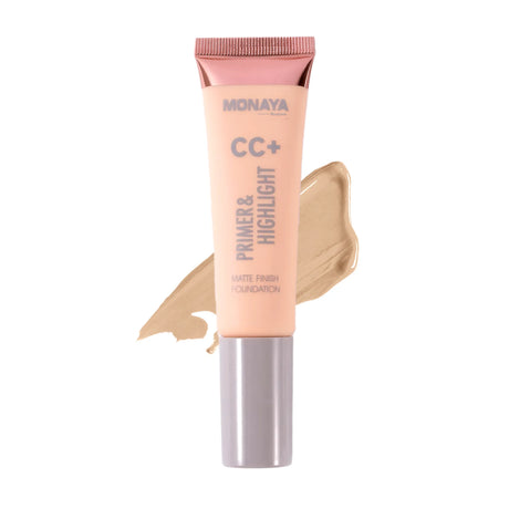 CC+ Matte Foundation Primer & Highlight  – Color Correcting Coverage, Oil Control Matte Finish, Lightweight Long-Lasting Formula, Vegan & Cruelty-Free - F004