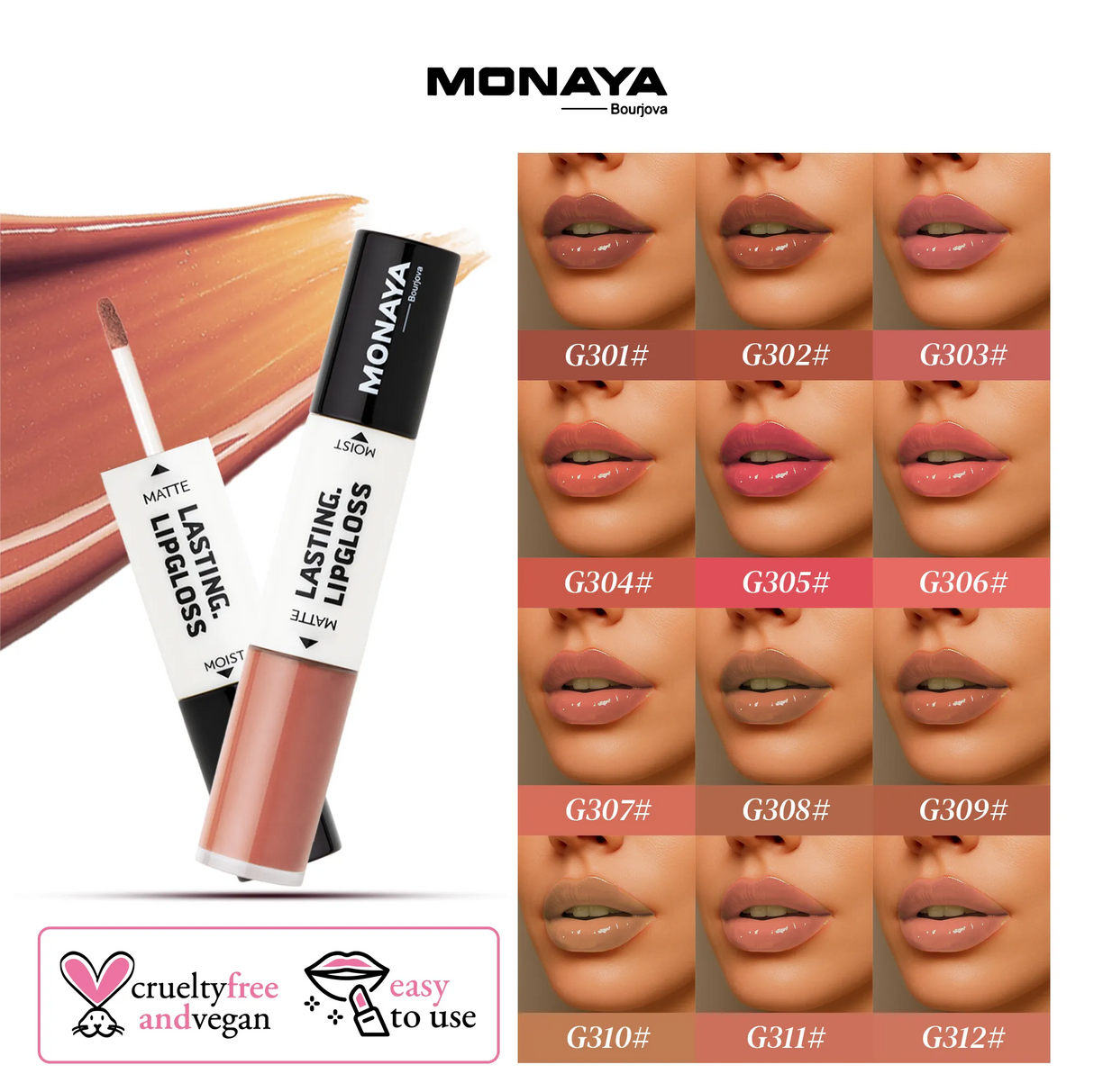 Velvet Touch Matte & Moist Lip Gloss, 12 Shades - G005