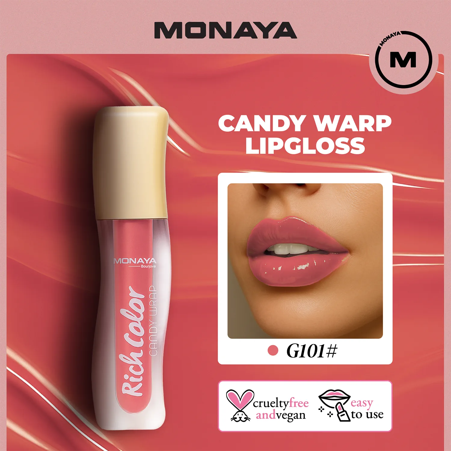 Candy Wrap Rich Color Lip Gloss, Moisturizing, High Shine - 12 Shades - G009