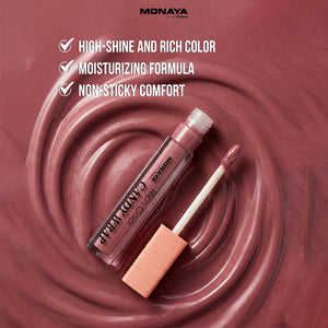Candy Wrap Lip Gloss, 12 Shades, High Shine & Moisturizing, 4.5ml - G012