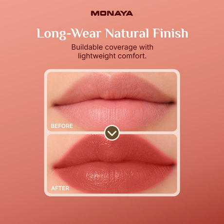 Long Wear Colored Lip Tint – Lightweight Buildable Coverage, Natural Finish, Smudge-Proof, Vegan & Cruelty-Free Lip Tint - G019