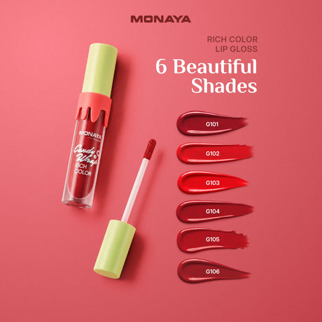 Candy Warp Rich Color Lip Gloss – Hydrating High Shine Non-Sticky Lip Gloss Set, Long-Lasting Moisturizing Lip Makeup - G021
