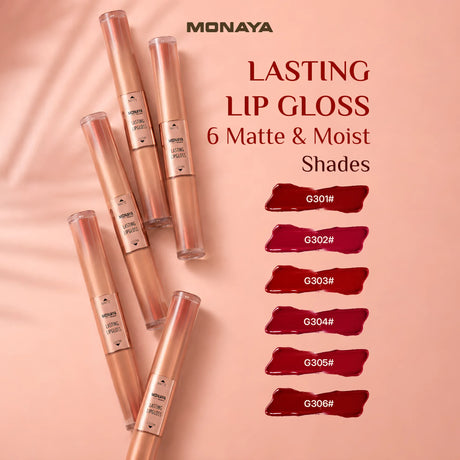 Lasting Lip Gloss – 6 Shades High-Shine Non-Sticky Lipgloss | Long-Lasting Hydrating Formula for Smooth Glossy Lips - G030