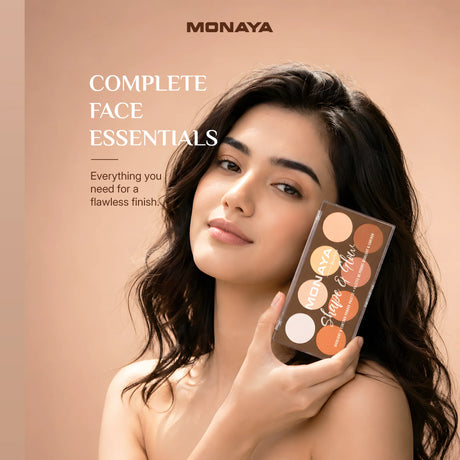 Shape & Glow Face Palette, Bronzer & Sculpting Powder - All-in-One - 8 Shades - HC001