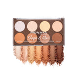 Shape & Glow Face Palette, Bronzer & Sculpting Powder - All-in-One - 8 Shades - HC001