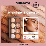 Shape & Glow Face Palette, Bronzer & Sculpting Powder - All-in-One - 8 Shades - HC001