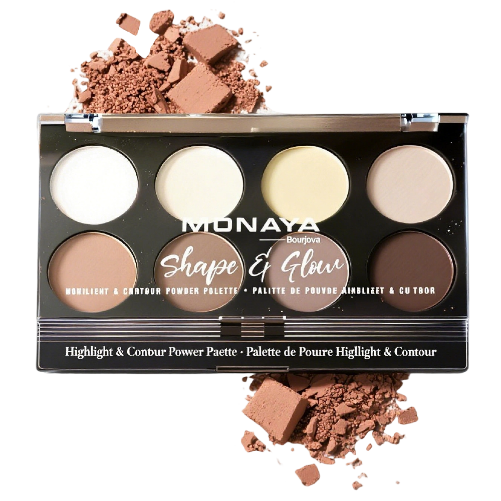 Monaya Shape & Glow Face Palette, 8 Shades, OSL-HC001