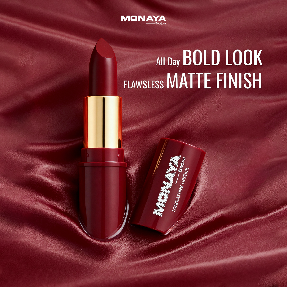 Monaya L002 Longlasting Lipstick,Full Coverage, Moisturizing Matte Finish, Perfect for All Skin Types