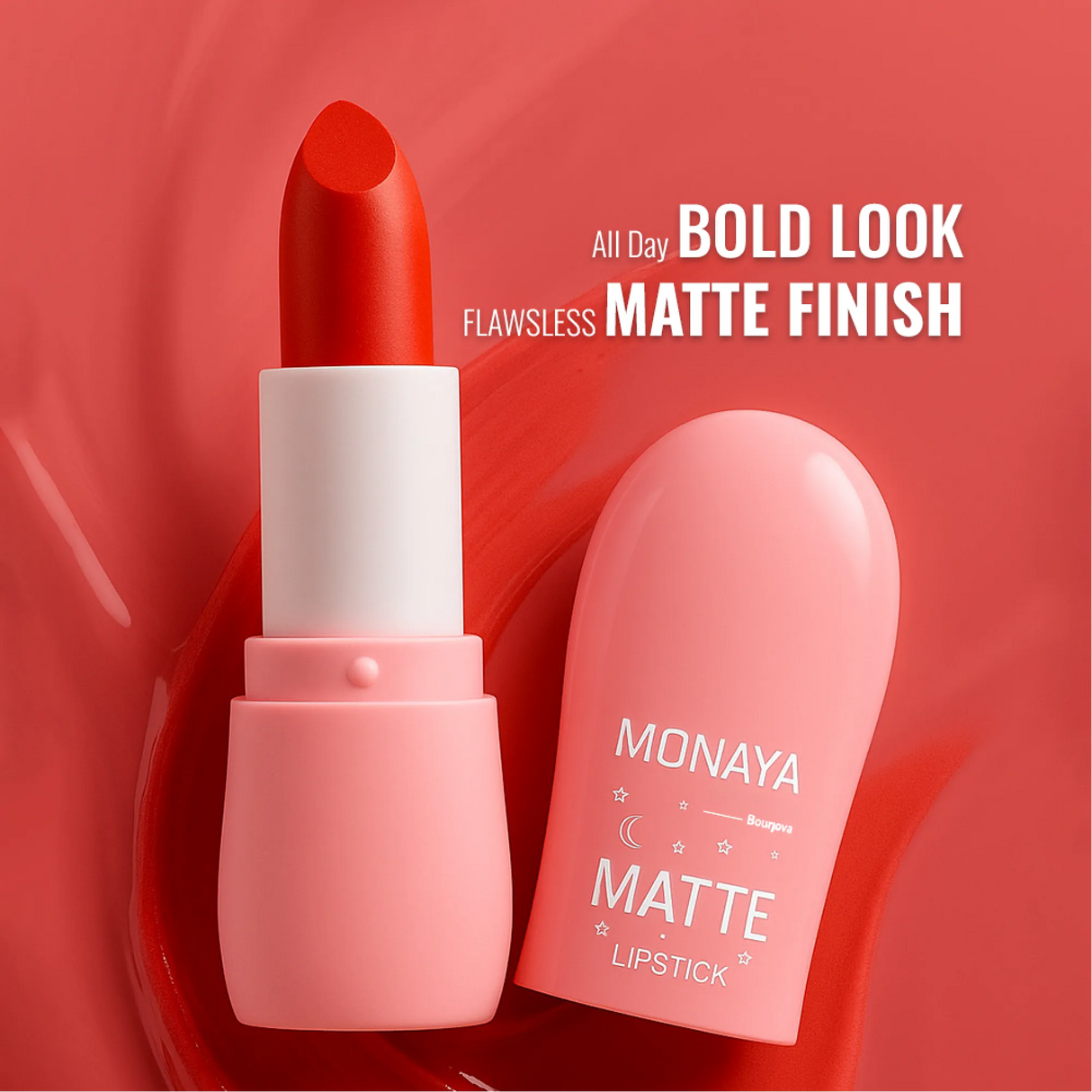 Matte Lipstick, Velvet Finish, Moisturizing Matte Finish - 6 Shades - L006