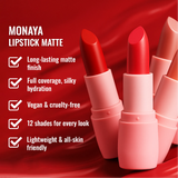 Matte Lipstick, Velvet Finish, Moisturizing Matte Finish - 6 Shades - L006