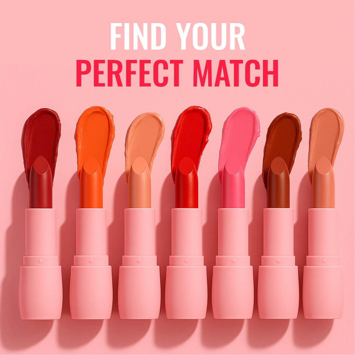 Matte Lipstick, Velvet Finish, Moisturizing Matte Finish - 6 Shades - L006