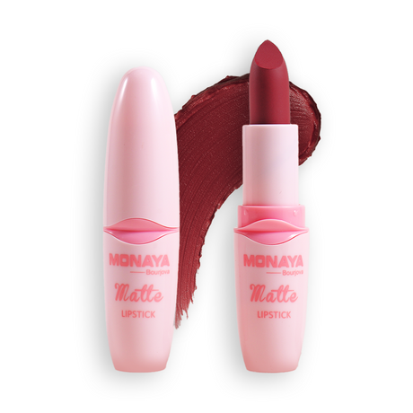 Monaya Bourjova Matte Lipstick, Velvet Finish, 6 Shades, OSL-L006
