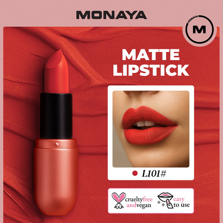 Velvet Touch Matte Lipstick, Hydrating Satin Lipstick - 6 Shades - L007