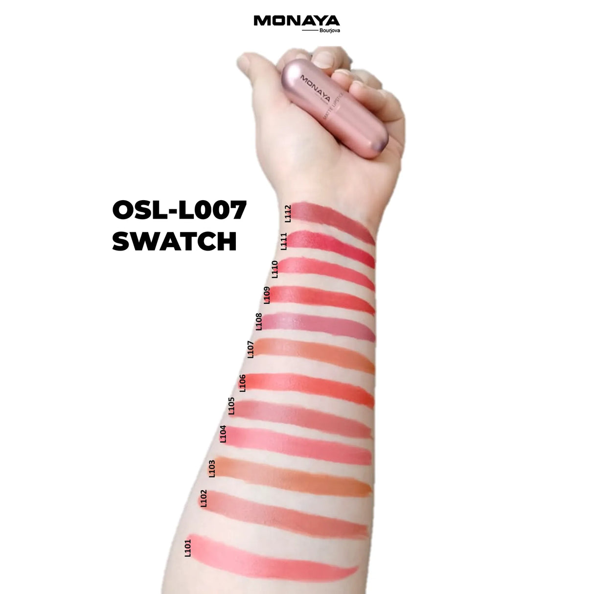 Velvet Touch Matte Lipstick, Hydrating Satin Lipstick - 12 Shades - L007