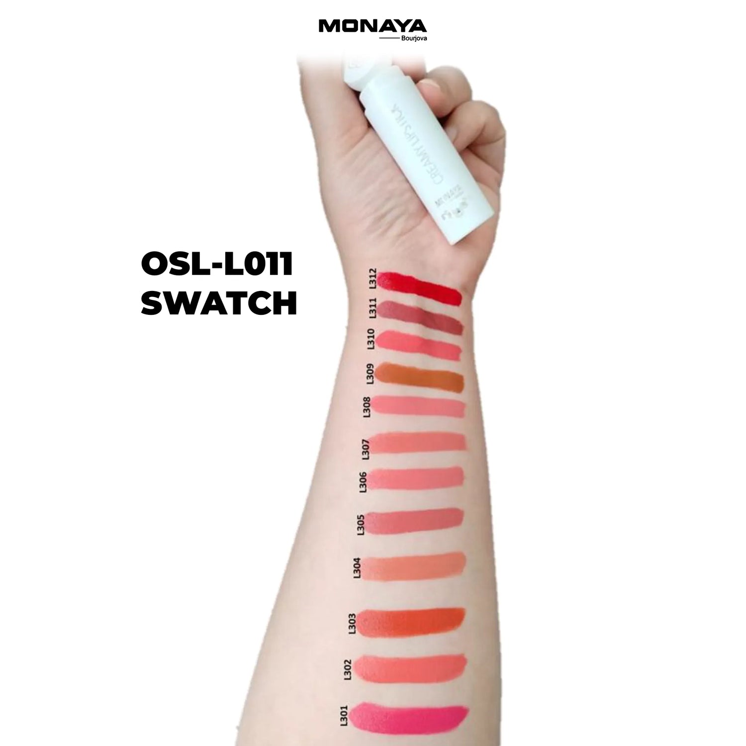 Velvet Cream Lipstick, Hydrating & Long-lasting, 12 Shades - L011