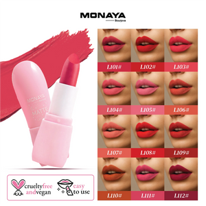 Matte Lipstick, Bold, Long-Lasting, Highly Pigmented - 12 Shades - L013