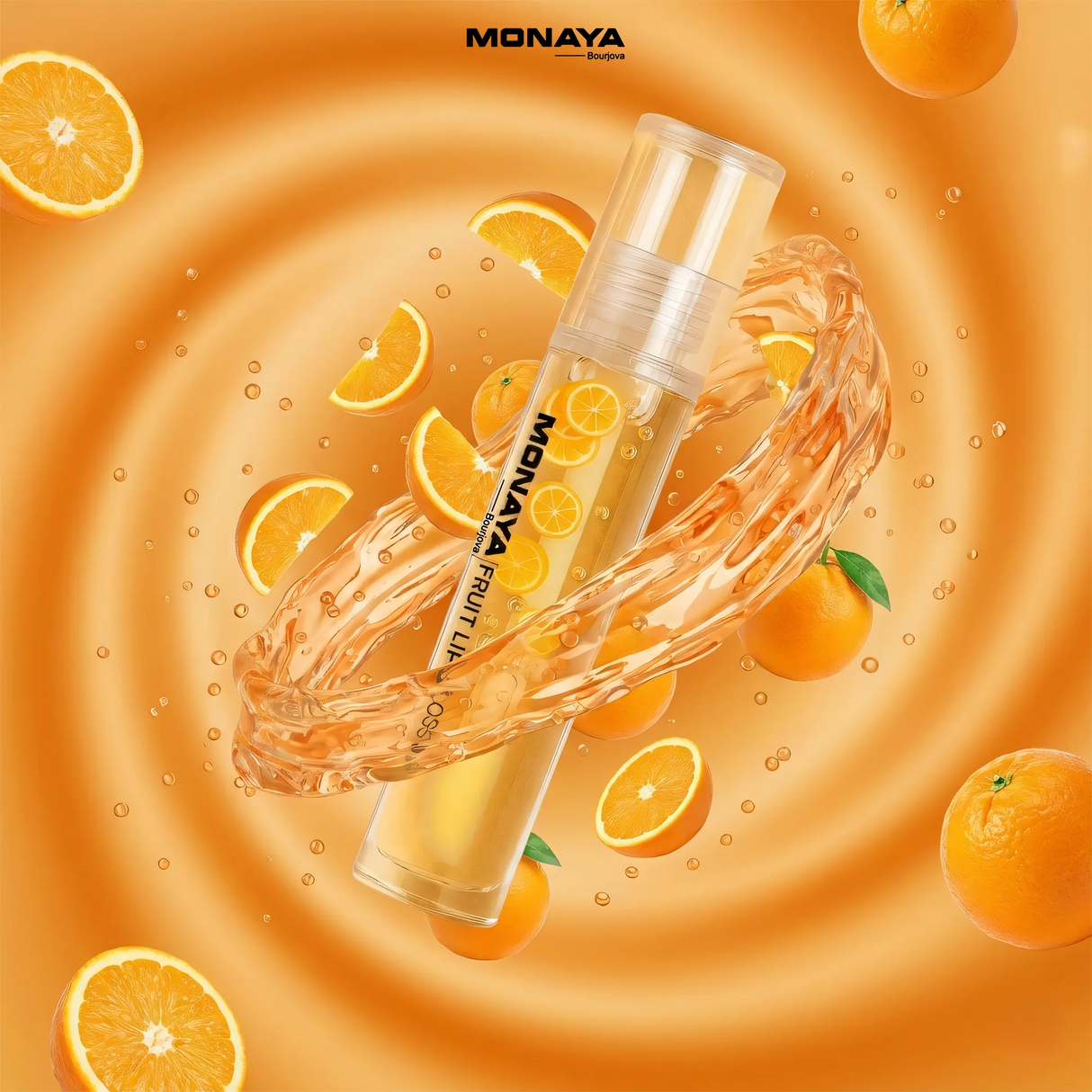 Orange Fruit Lip Gloss - Natural Glossy Finish, Nourishing Lip Oil – LO002