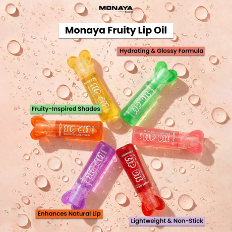 Lip Oil Pastel Fruit Flavored – Hydrating Glossy Lip Oil, Lightweight Non-Sticky Formula, Vegan & Cruelty-Free Lip Care - LO003