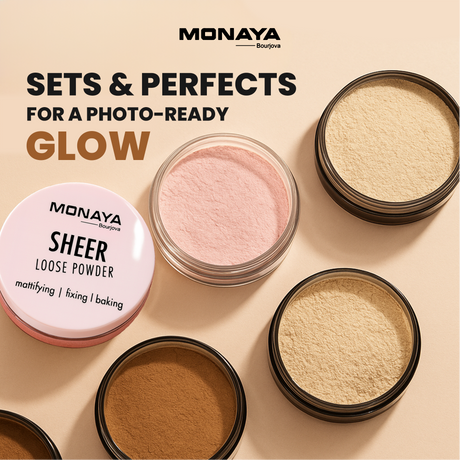 Monaya Oil-Control Loose Powder – Lightweight Setting, 6 Shades, OSL-LP001